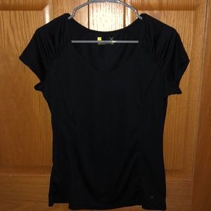 Black V-Neck Dry-fit Women’s Short sleeve shirt